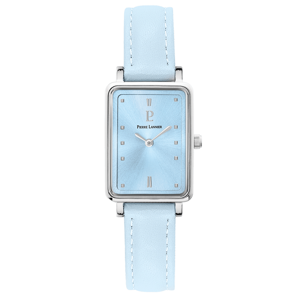 Ariane with pale blue dial and blue leather strap - 049D666