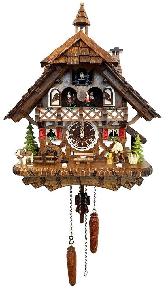 Cuckoo Clock With Water Mill and Wood Chopper 4491QMT