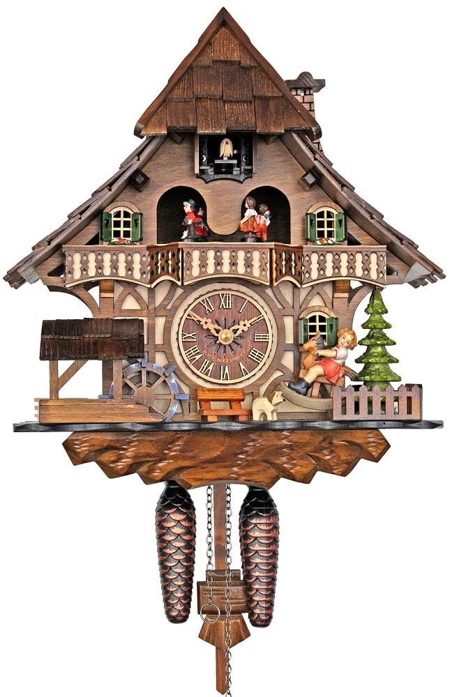 Quartz Musical Cuckoo Clock With Girl On Rocking Horse 4965QMT