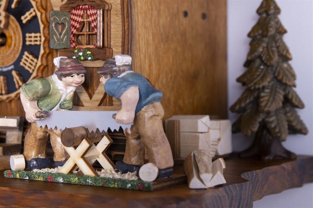 Moving Log Sawyers 8 Day Musical Cuckoo 86258T - Image 3