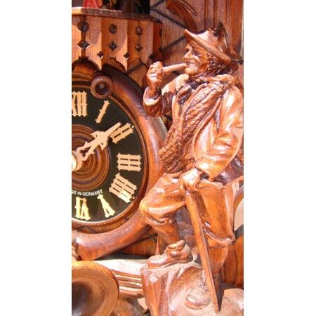 8667-5Tnu Eagle, Hunter & Goat Clock - Image 5