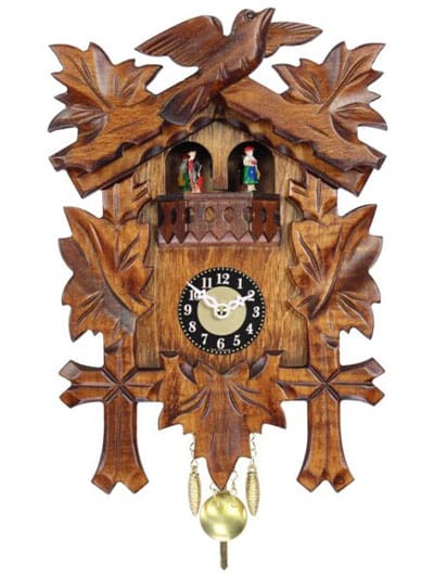 Traditional Vine Leaf Miniature Clock With Cuckoo 0930QPT