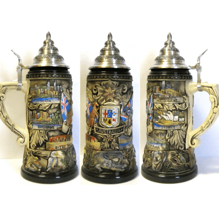 Unique Rustic Australian Themed Beer Stein 0.75l - 313 AUS RU