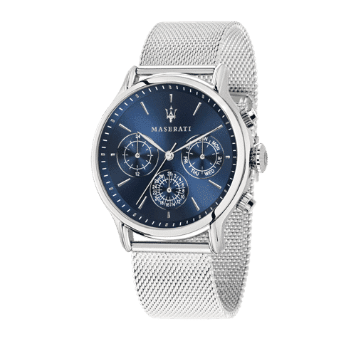 EPOCA 42mm Blue Dial SIlver Mesh Watch - R8853118013