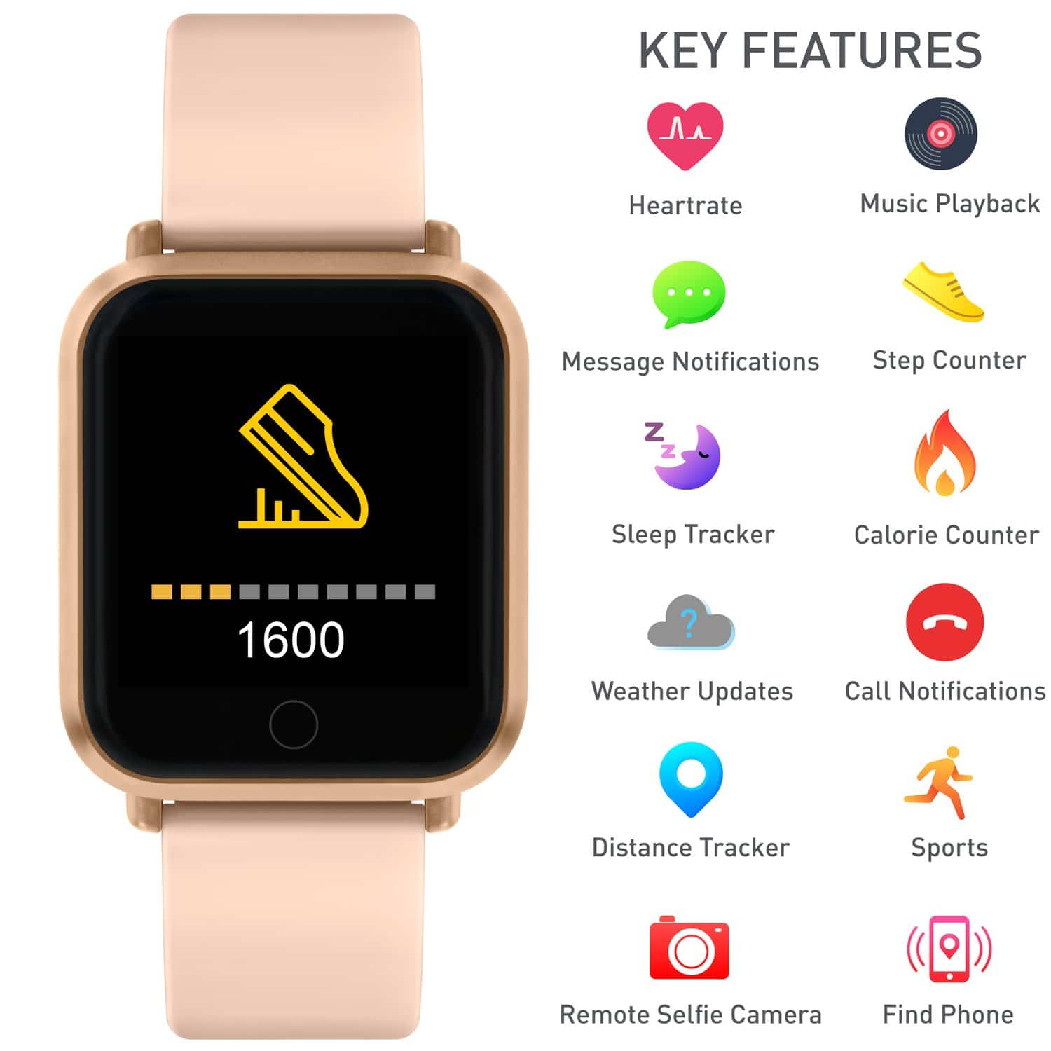 Reflex Active Series 6 Nude Band Smart Watch - RA06-2082 - Image 2