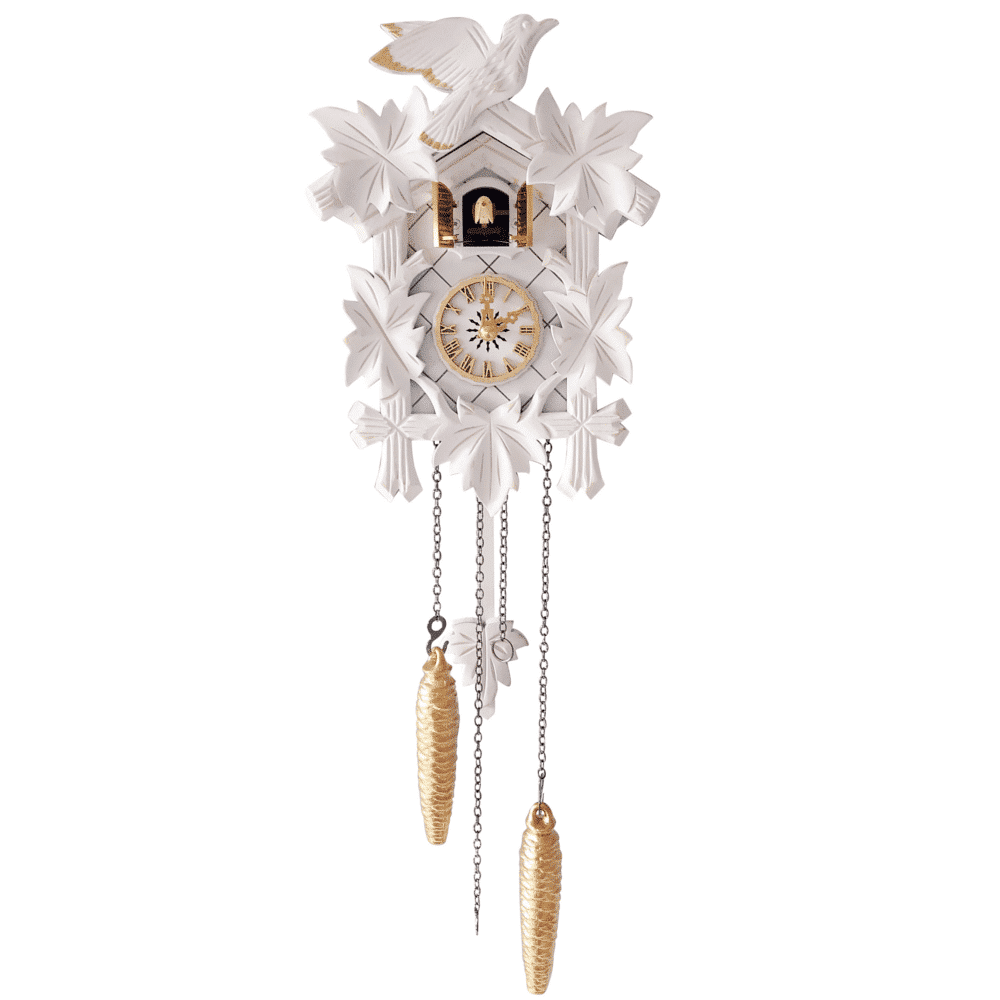 MyKuckoo Shabby Chic White Cuckoo Clock – SWK-03-03