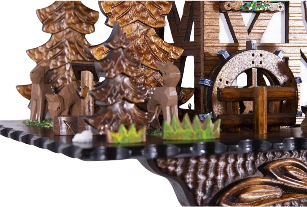 Wood Chopper and Snow-Covered Roof Cuckoo Clock - 3891QMT - Image 4