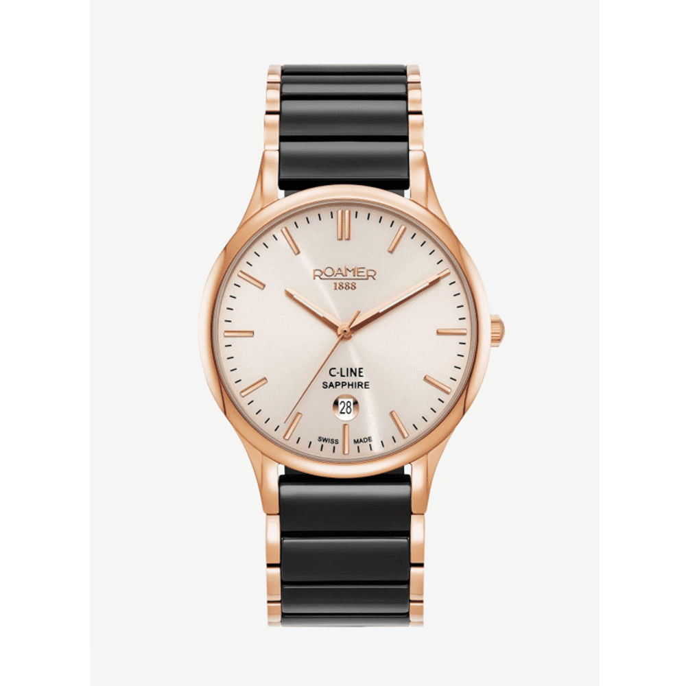 Roamer C-Line Gents 40mm (Black & Rose Gold Tone) - 653833-49-35-61