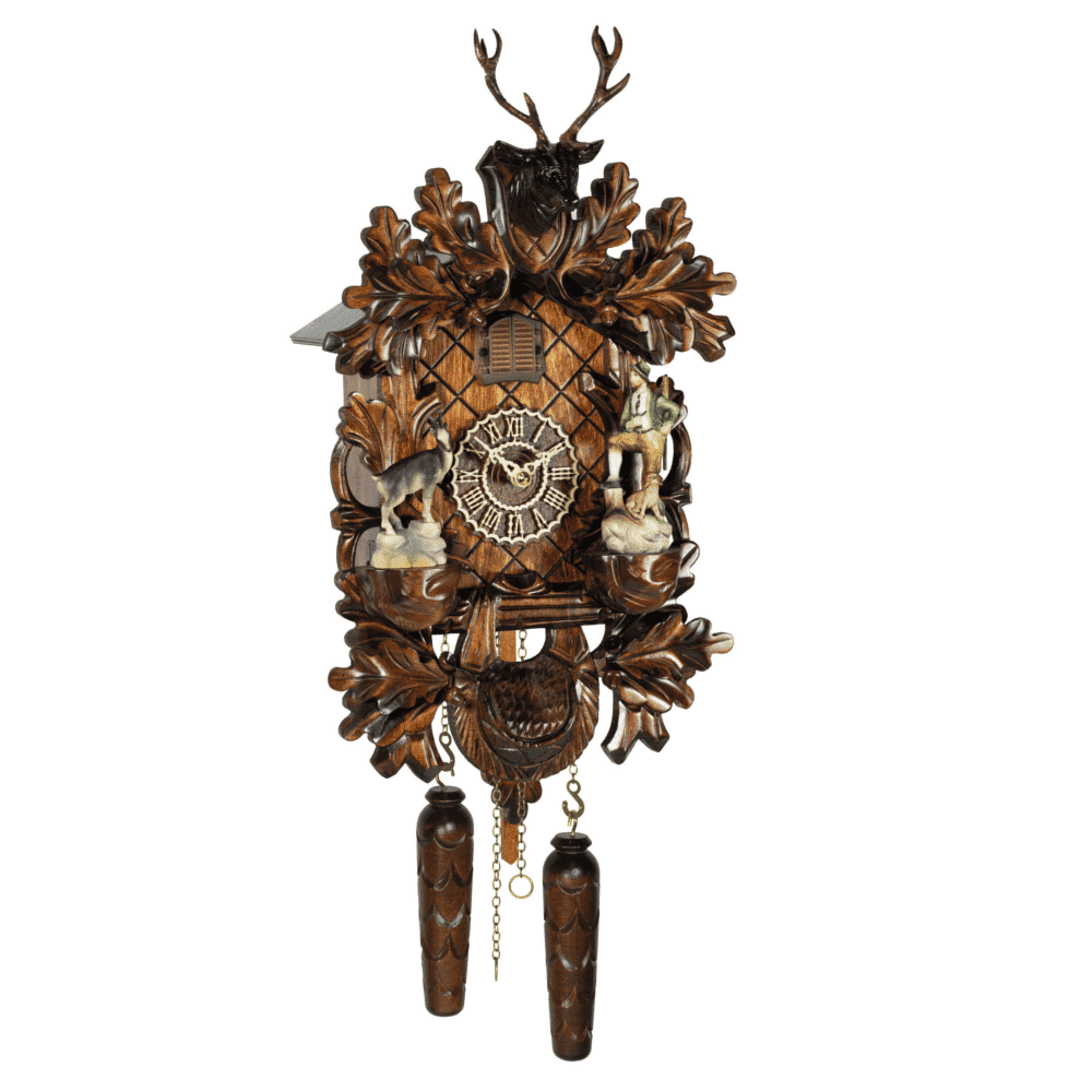 Stag, Hunter and Ram Cuckoo Clock - 387QM