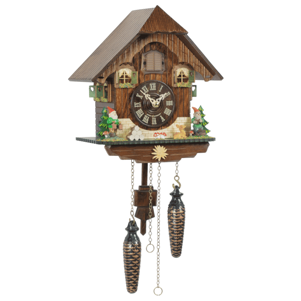 Gnomes with Deer and Mushrooms Cuckoo Clock - 433QM