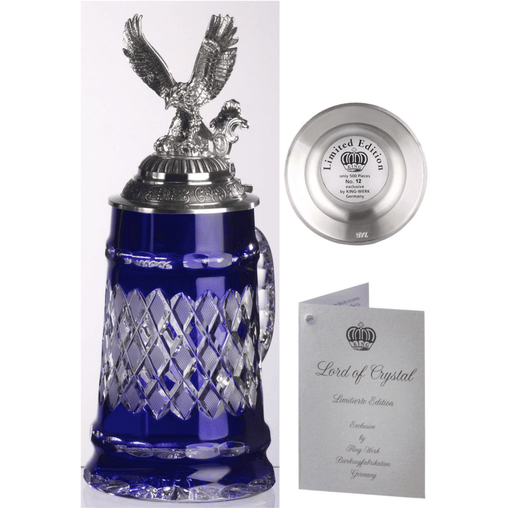 Blue Bohemian Crystal Eagle Stein - 6001BFL