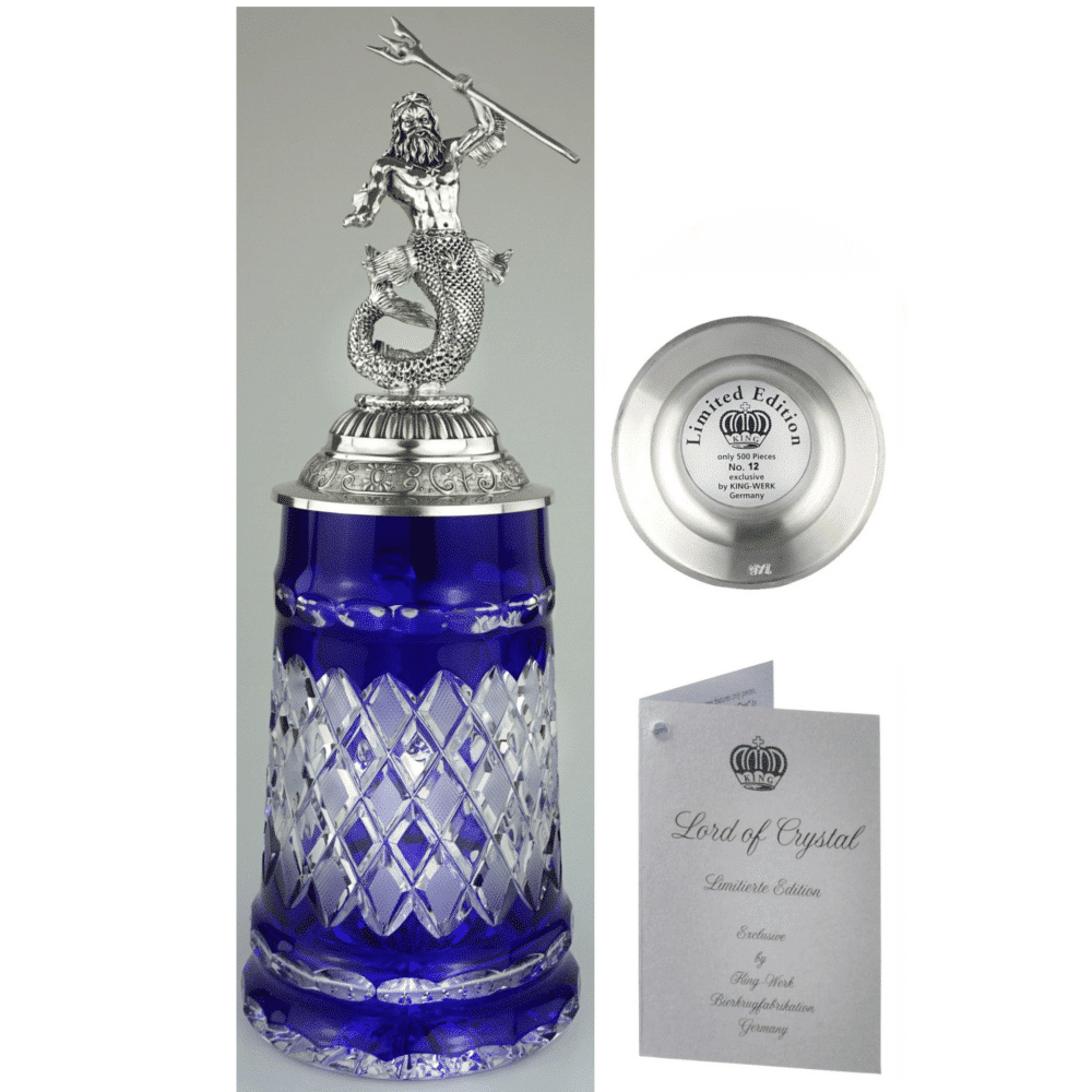 Blue Bohemian Crystal Poseidon Stein - 6001BP