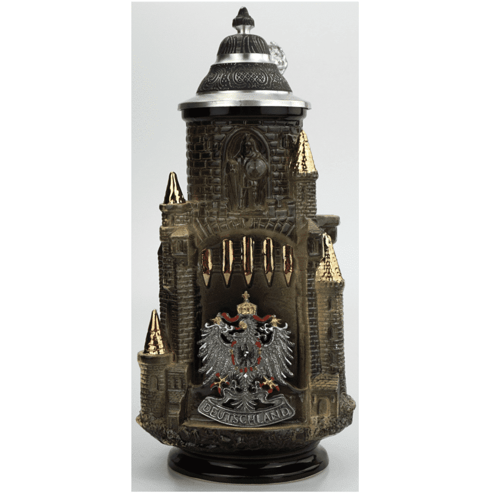 3D Castle Stein with Pewter Eagle - T1212DZ