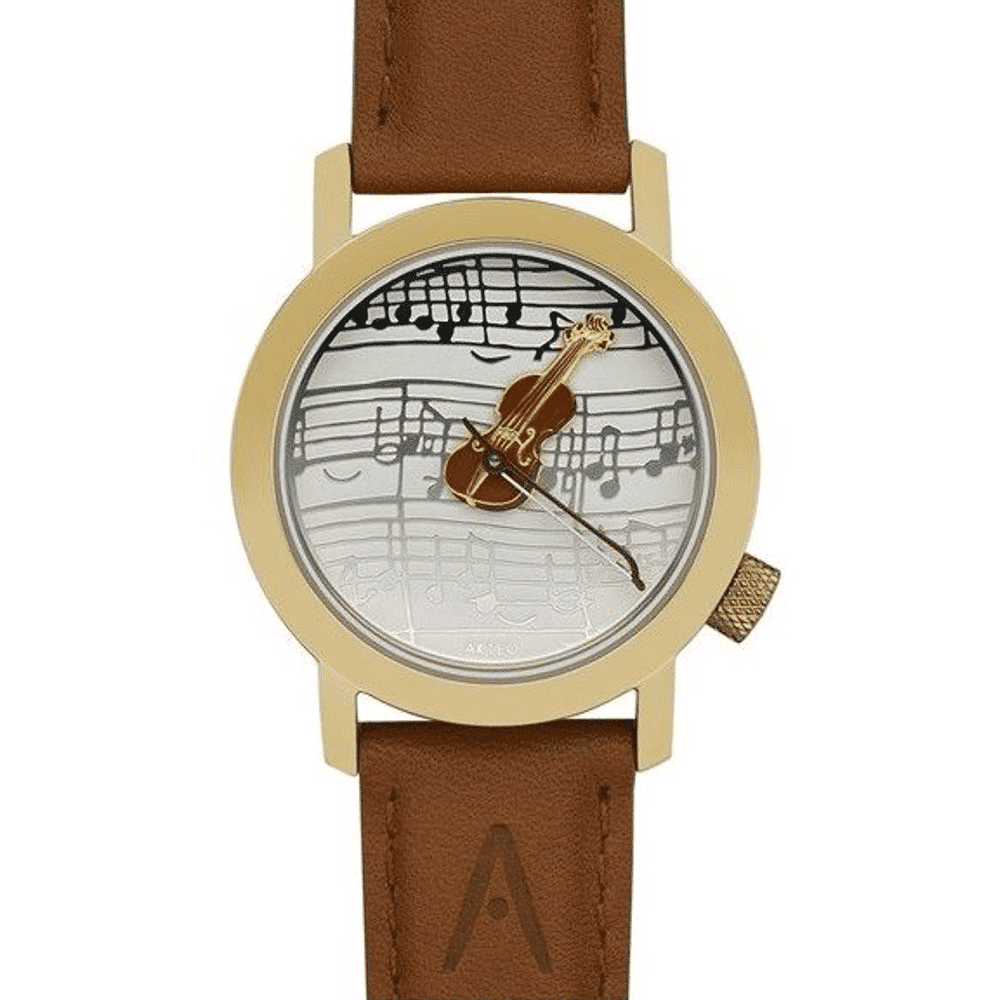 Akteo Stradivarius Violin Golden Watch - Violin Strad Gold