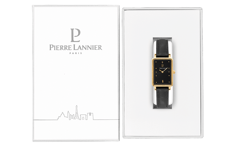 Pierre Lannier Women's Ariane Watch Black Dial with Black Leather Strap - 057H533 - Image 5