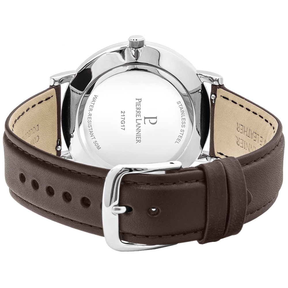 Pierre Lannier Men's Essential Watch Green Dial with Brown Leather Strap - 217G174 - Image 4