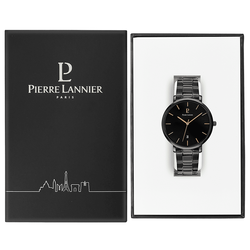 Pierre Lannier Men's Echo Watch Black Dial with Black Steel Strap - 250G439 - Image 5