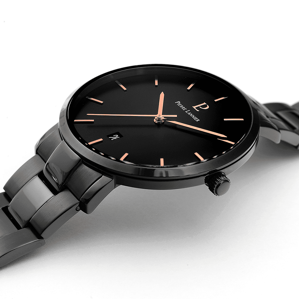 Pierre Lannier Men's Echo Watch Black Dial with Black Steel Strap - 250G439 - Image 3