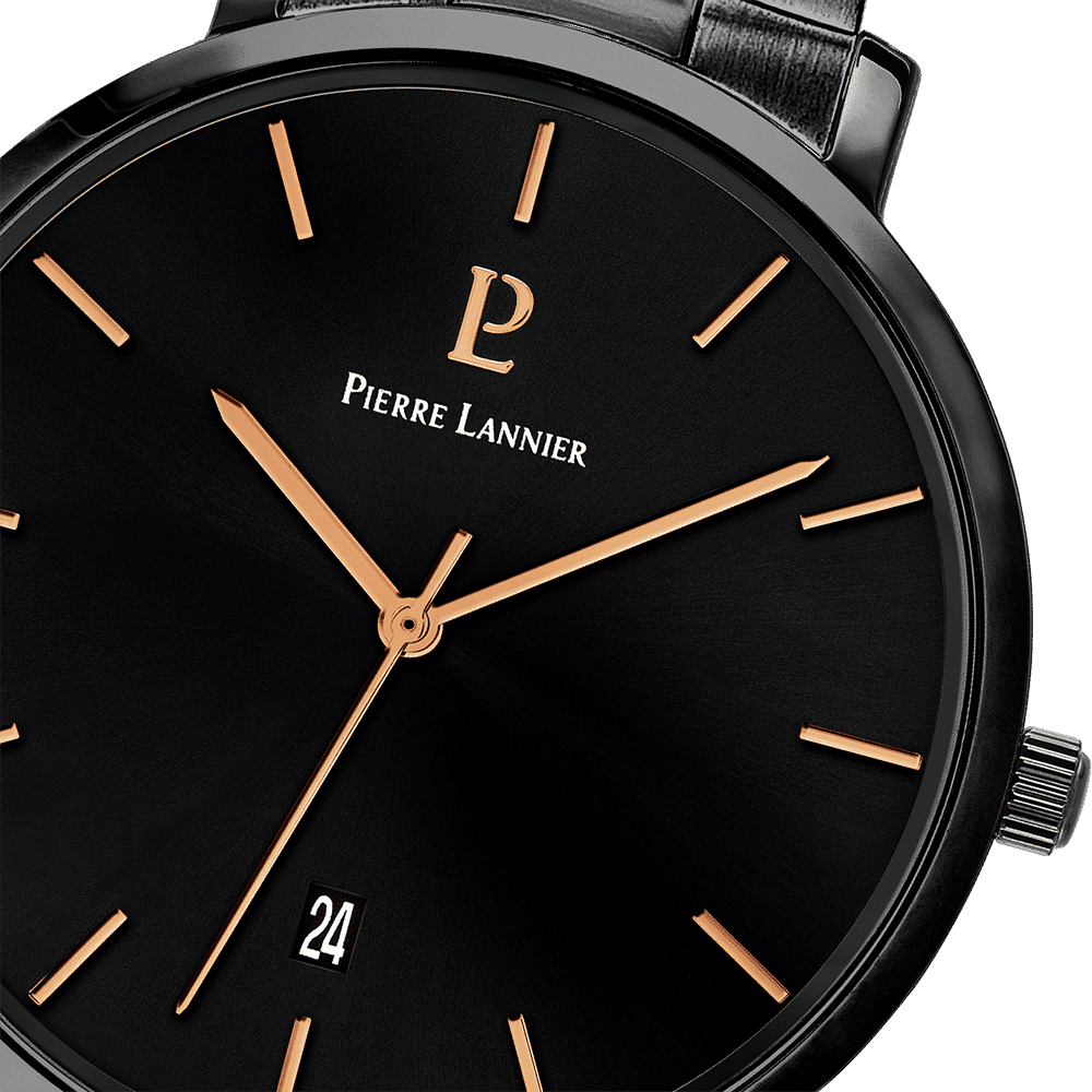 Pierre Lannier Men's Echo Watch Black Dial with Black Steel Strap - 250G439 - Image 2