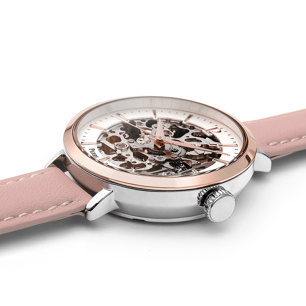 Pierre Lannier Women's Automatic Silver Dial with Rose Leather Strap - 312B625 - Image 4