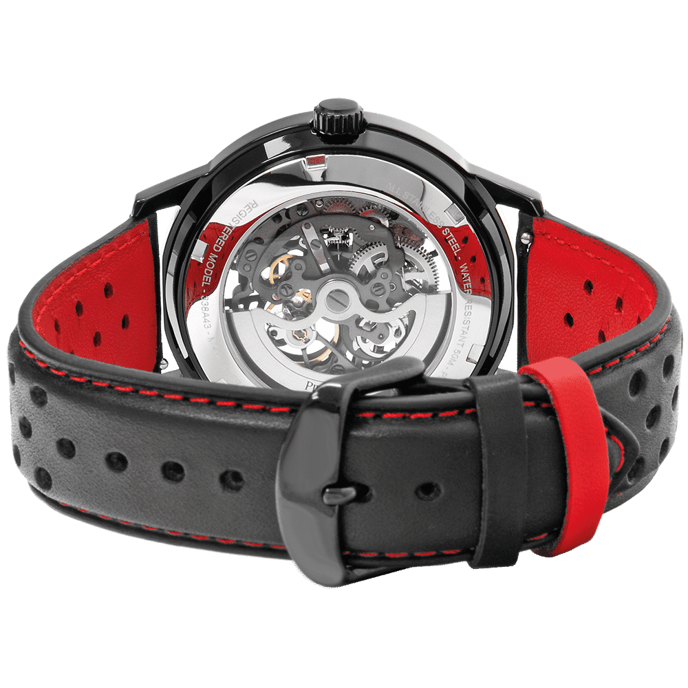 Pierre Lannier Men's Caliper Watch Black Dial with Black Leather Strap - 338A433 - Image 2