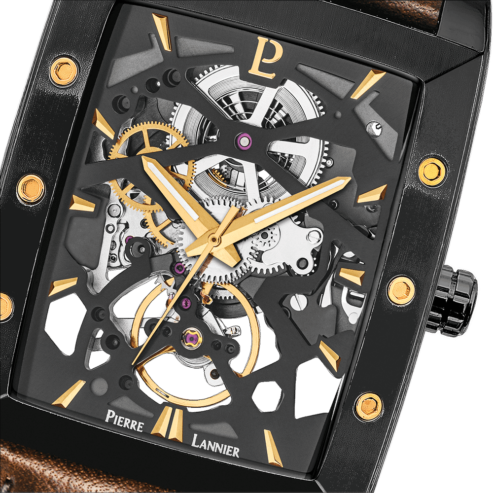 Pierre Lannier Men's Hector Watch Black Dial with Brown Leather Strap - 339A434 - Image 4