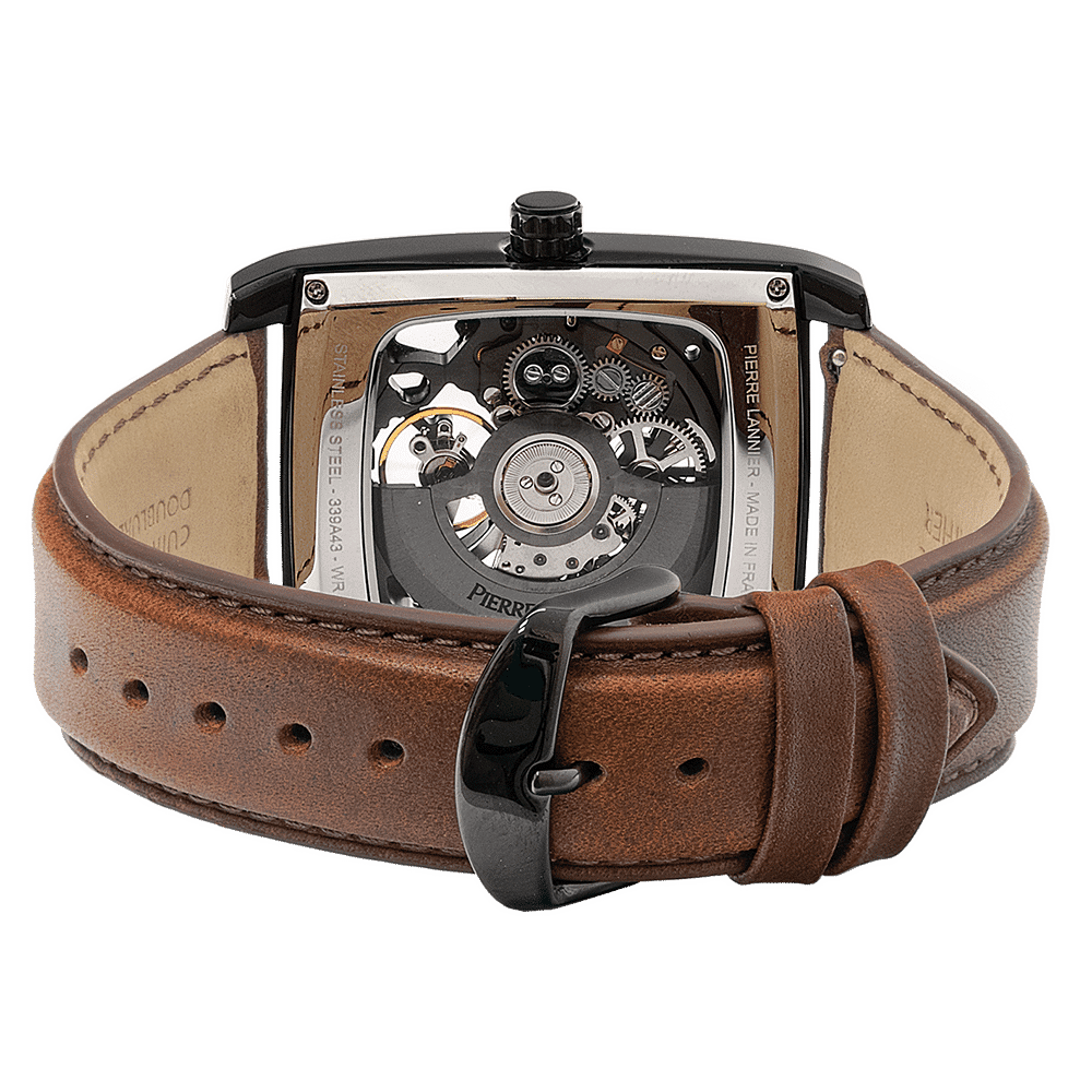 Pierre Lannier Men's Hector Watch Black Dial with Brown Leather Strap - 339A434 - Image 3