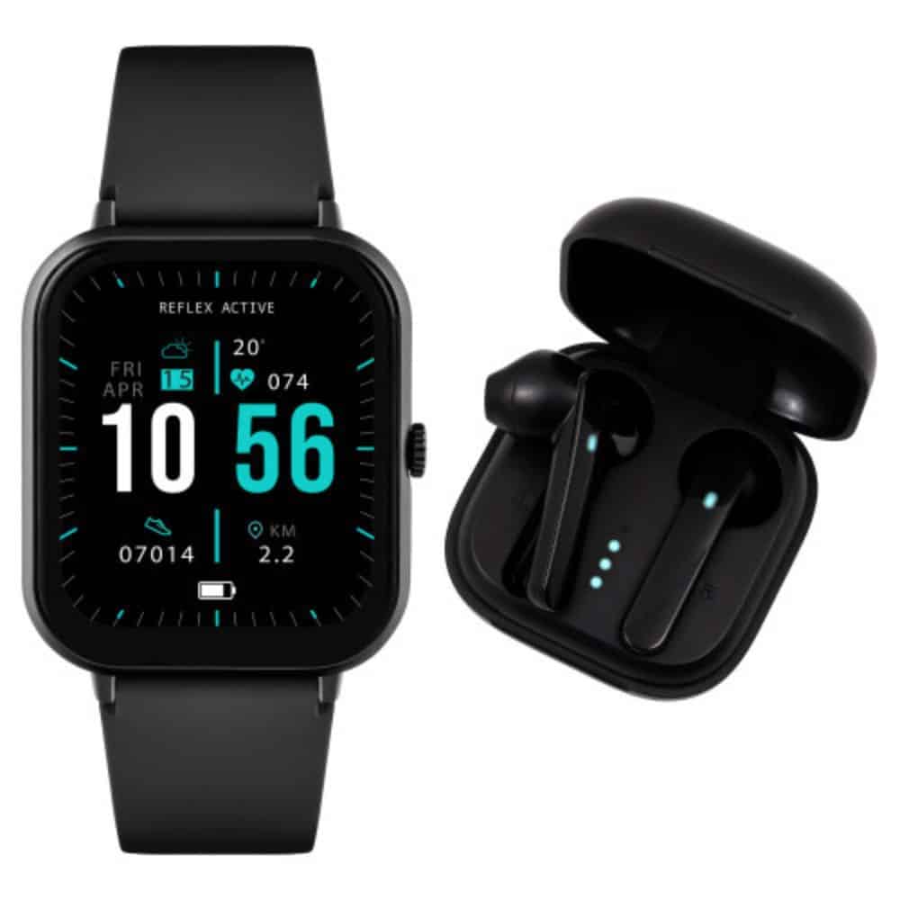 Reflex Active Series 17 Black Silicone Strap & Ear Buds Bundle - RA17-2164-TWS