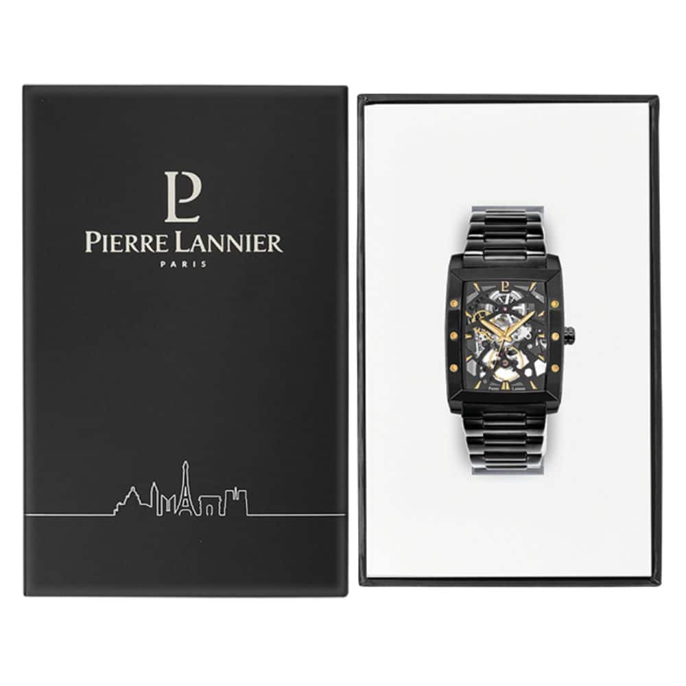 Pierre Lannier Men's Hector Watch Black Dial with Black Steel Strap - 340A439 - Image 5