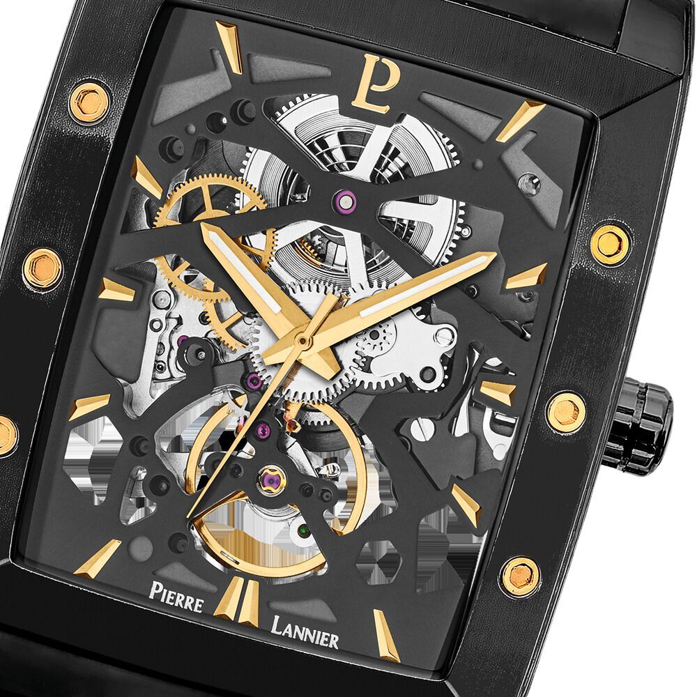 Pierre Lannier Men's Hector Watch Black Dial with Black Steel Strap - 340A439 - Image 4