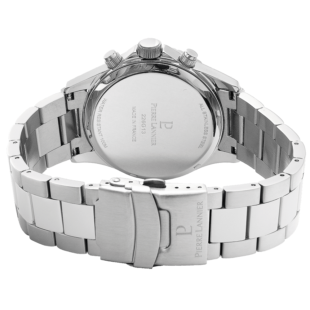 Men's Watch CRONOS Black Dial with Silver Strap - 226G131 - Image 4