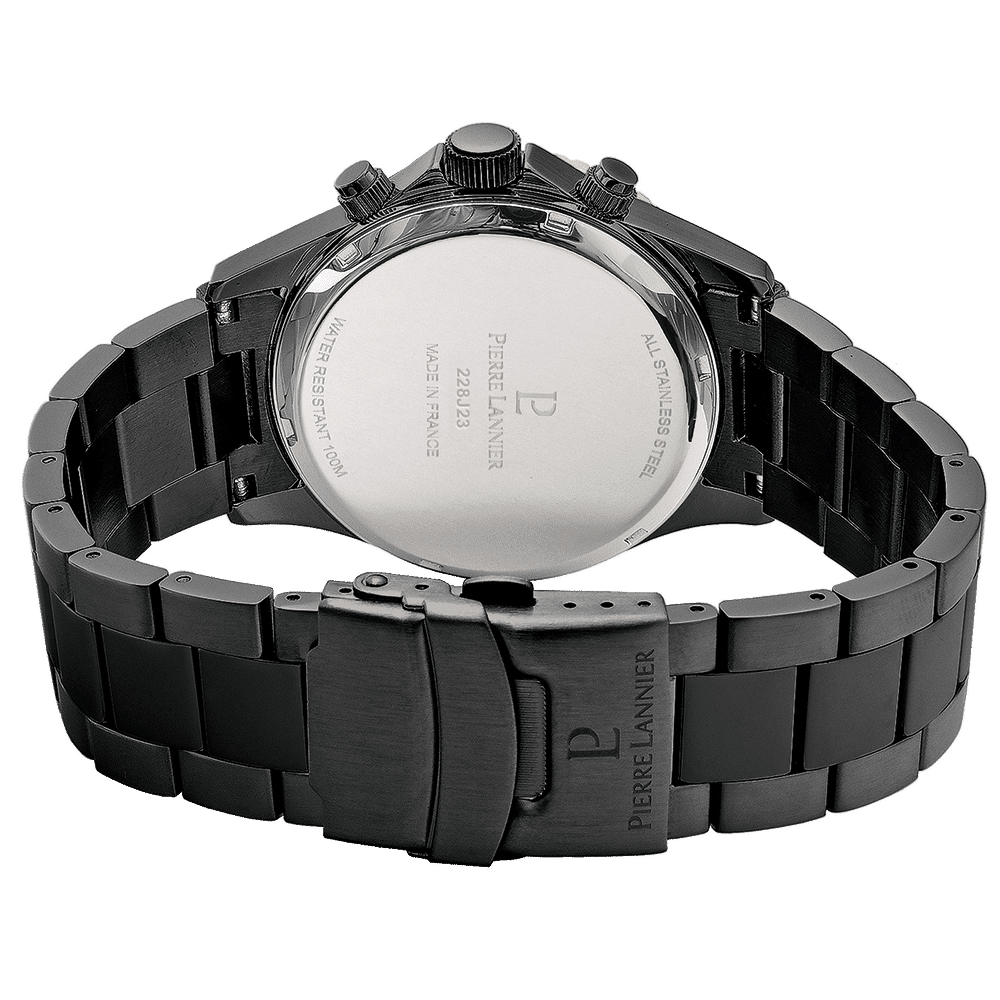 Men's Watch CRONOS Black Dial with Black Steel Strap - 228J239 - Image 5