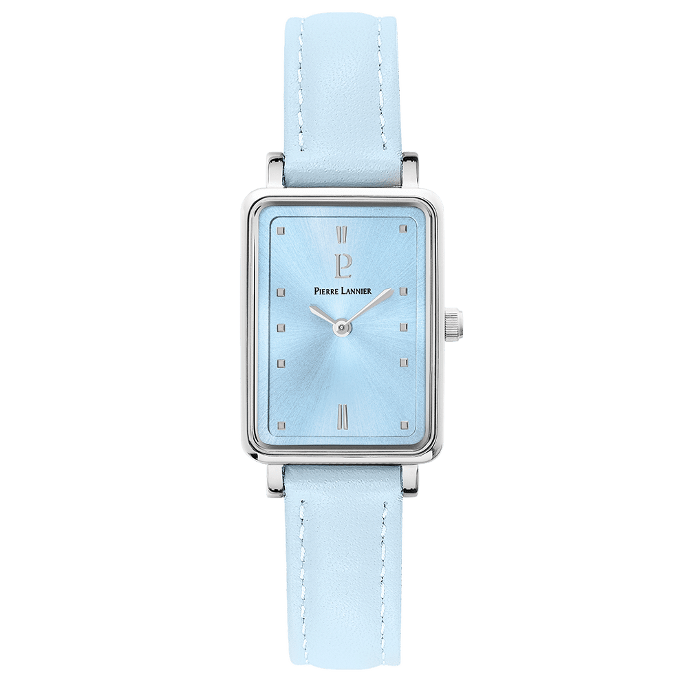 Ariane with pale blue dial and blue leather strap - 049D666