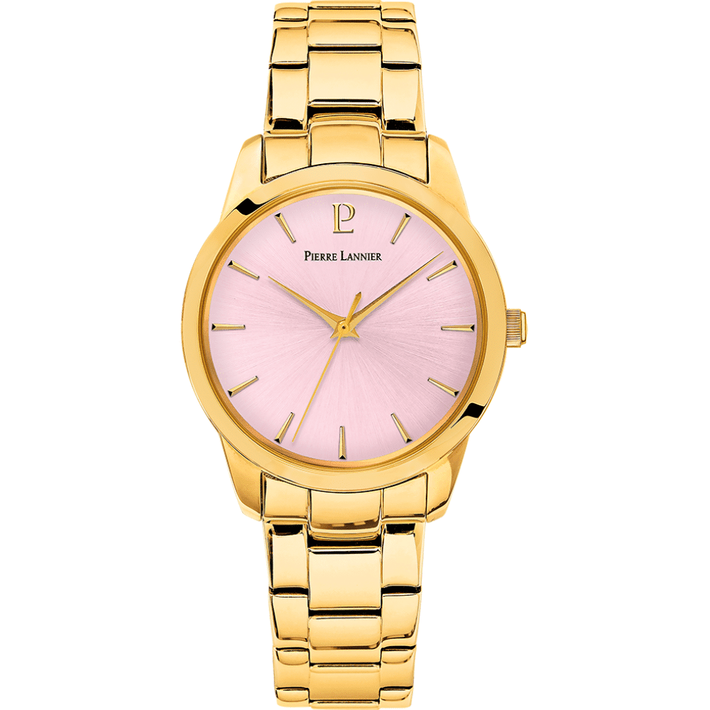 Roxane Watch with pink dial and stainless steel strap - 067M552