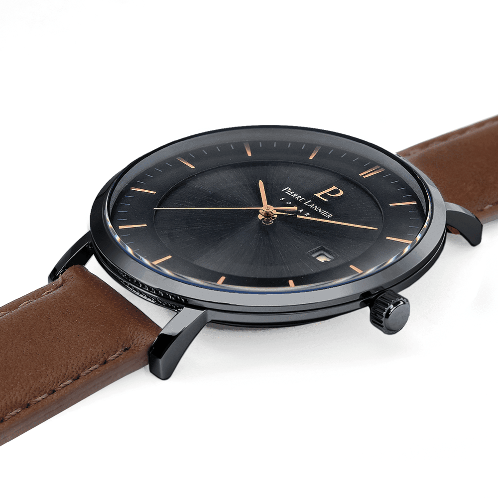 Solar Inti with black dial and brown leather strap - 209G434 - Image 2