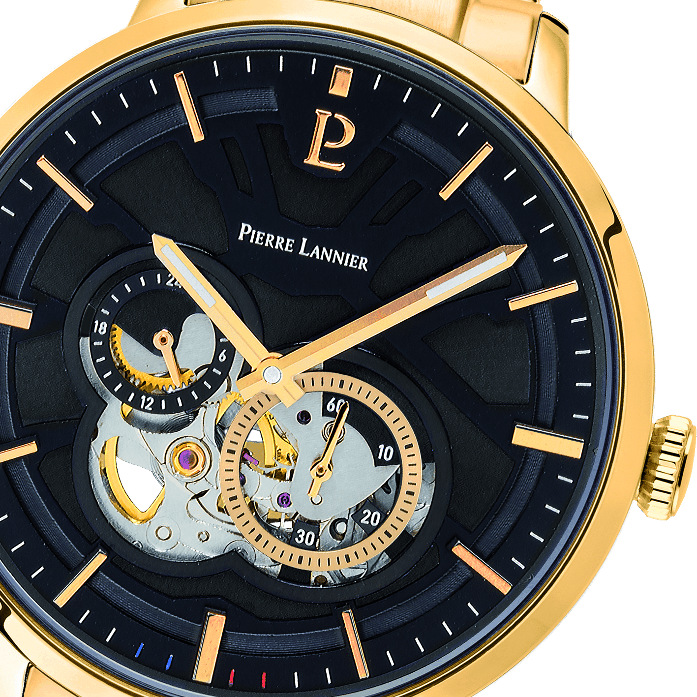 Trio with black dial and gold steel strap - 333D032 - Image 2