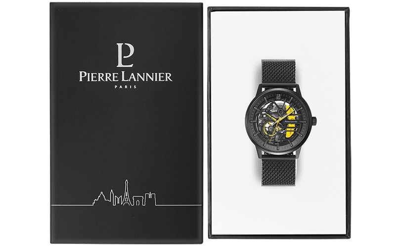 Caliper with black and yellow dial and black mesh strap – 338A449 - Image 5