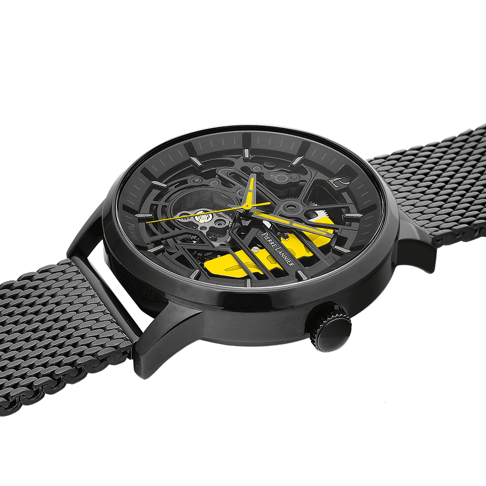 Caliper with black and yellow dial and black mesh strap – 338A449 - Image 2