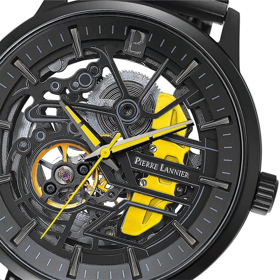 Caliper with black and yellow dial and black mesh strap – 338A449 - Image 3
