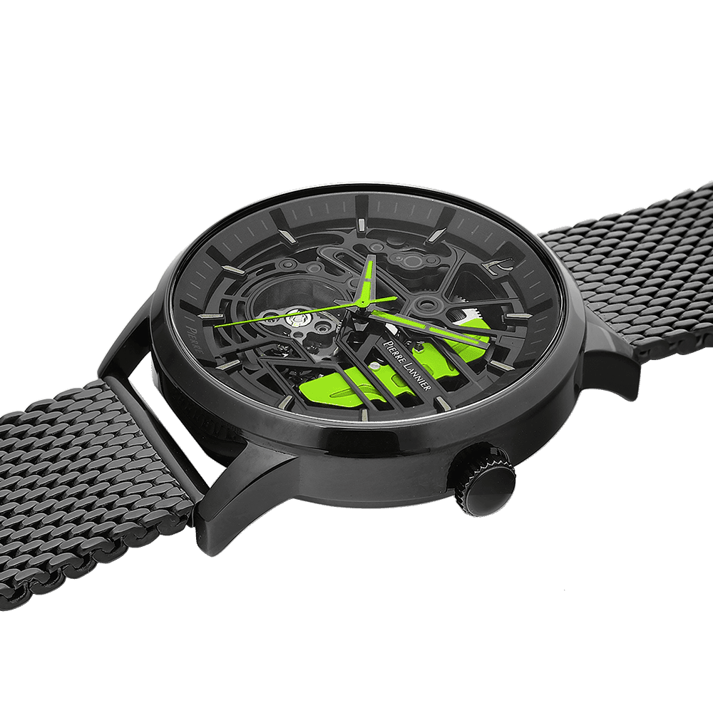 Caliper with black and green dial and milanese strap -338A469 - Image 2