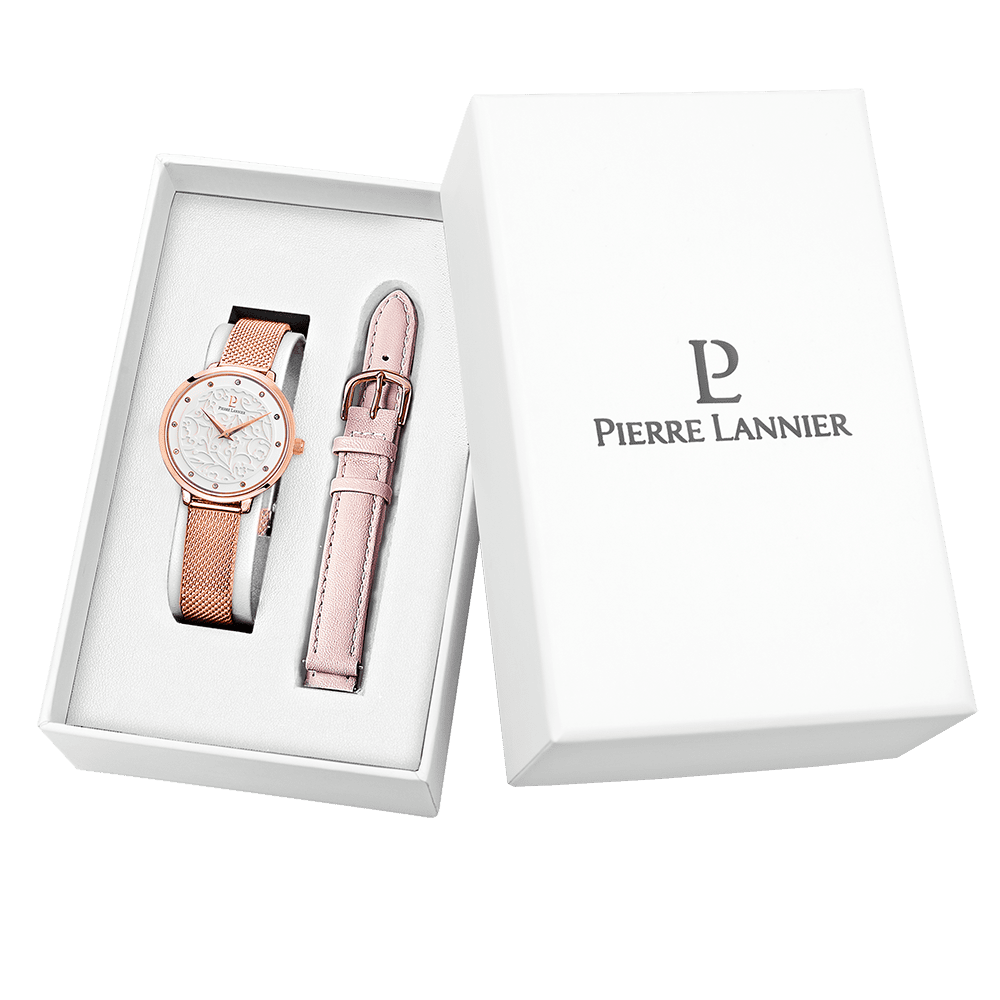 Ladies set Eolia with white dial and two interchangeable straps - 360G908