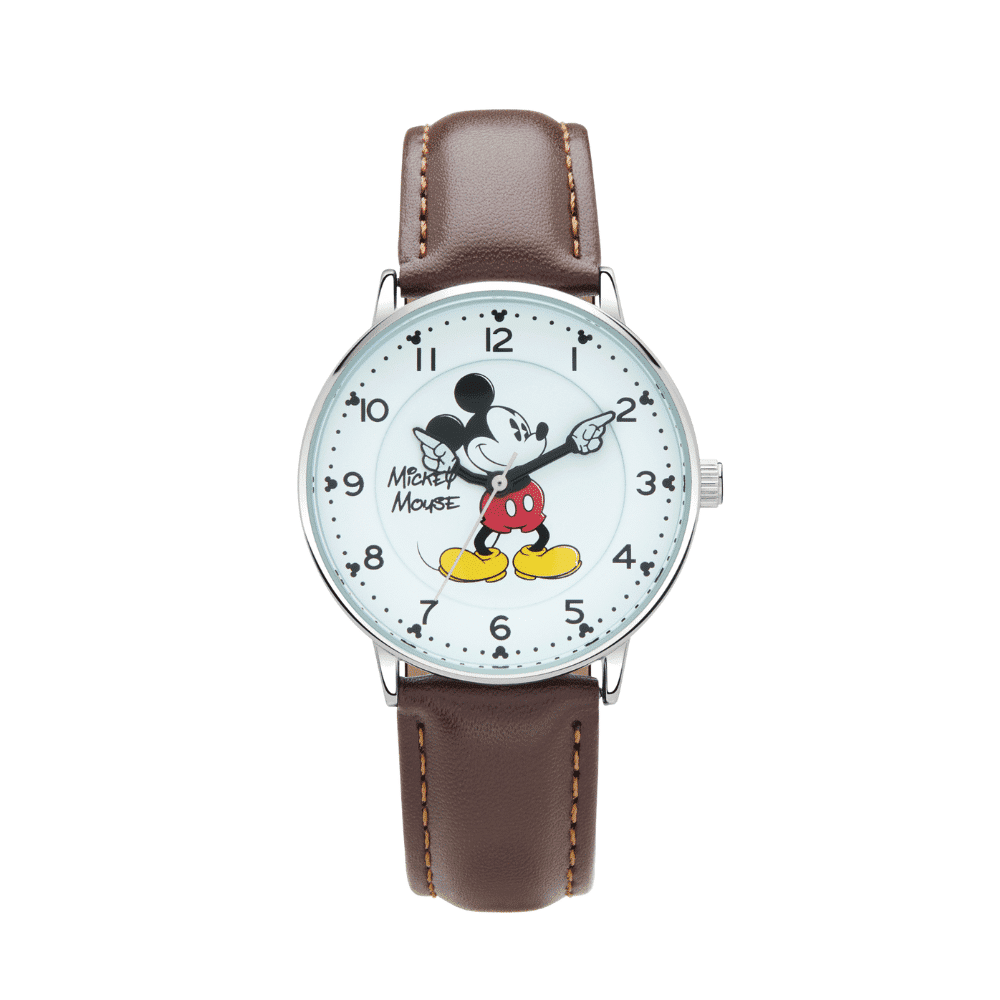 Disney Mickey Icon 38mm Brown Leather