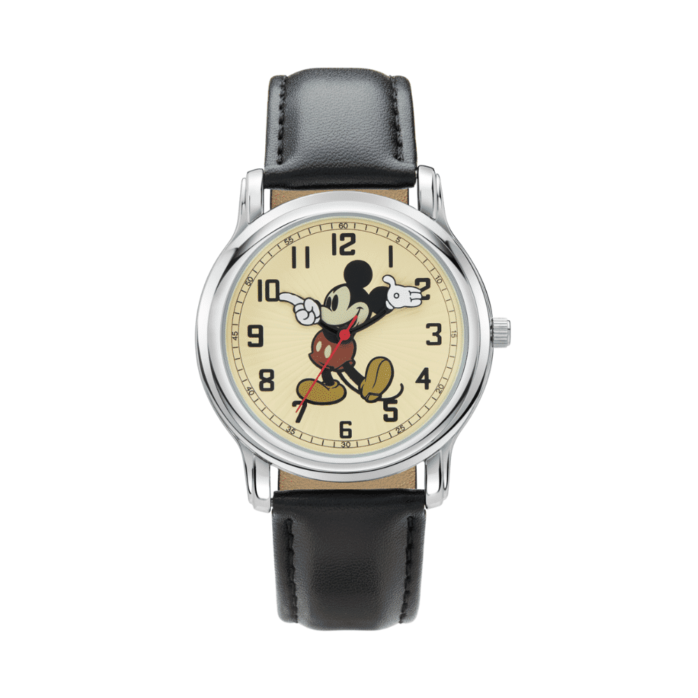 Disney Prime Mickey 36mm Black Leather Watch