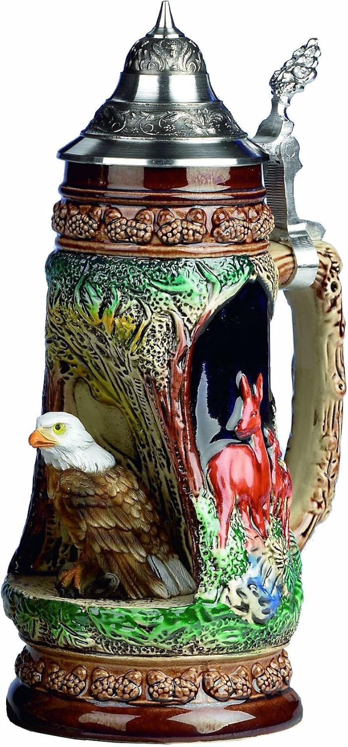 335-BA Wildlife Grotto with Eagle Stein