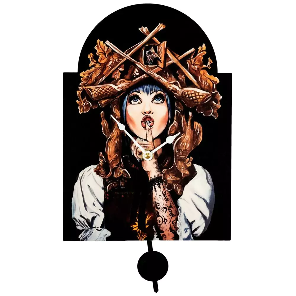 Black Forest Tattoo Lady Clock -3404PQ
