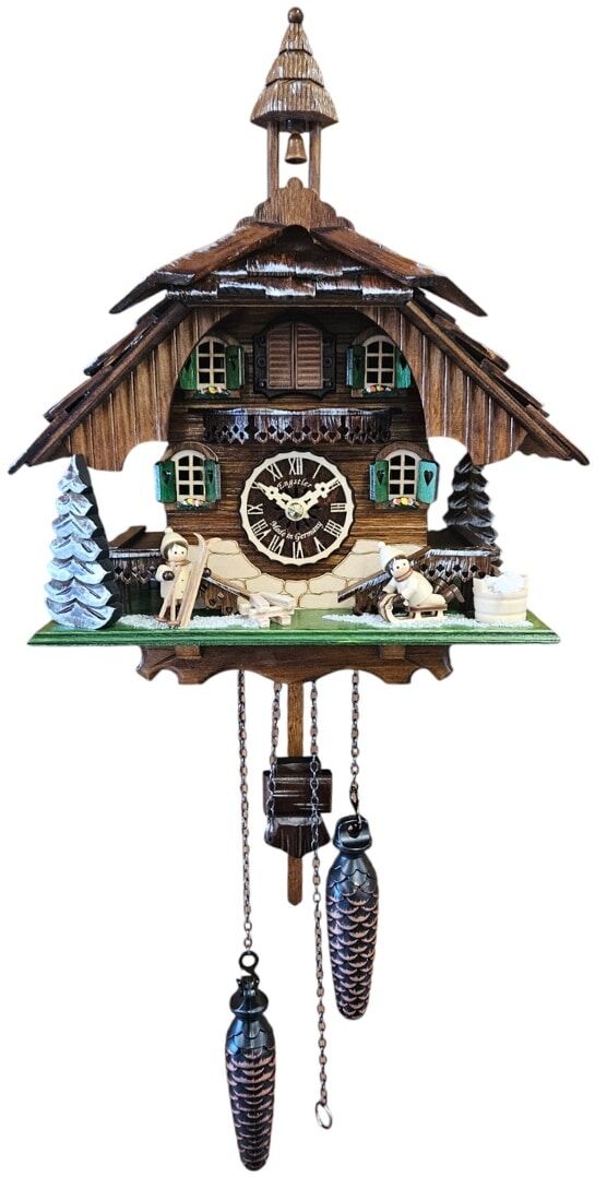 Cuckoo Clock with Skiers - 44424QM
