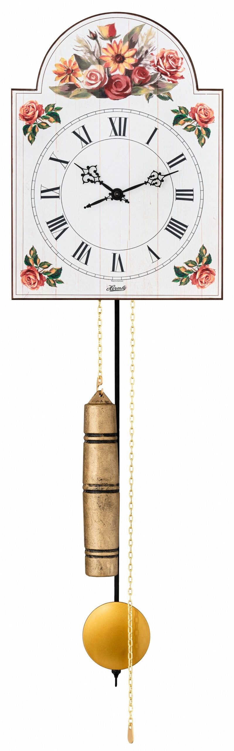 Hermle White Mechanical Shield Wall Clock with Hour Strike - 61026-000711