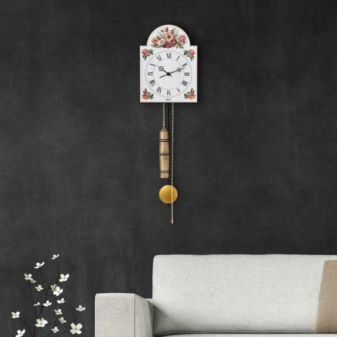 Hermle White Mechanical Shield Wall Clock with Hour Strike - 61026-000711 - Image 4