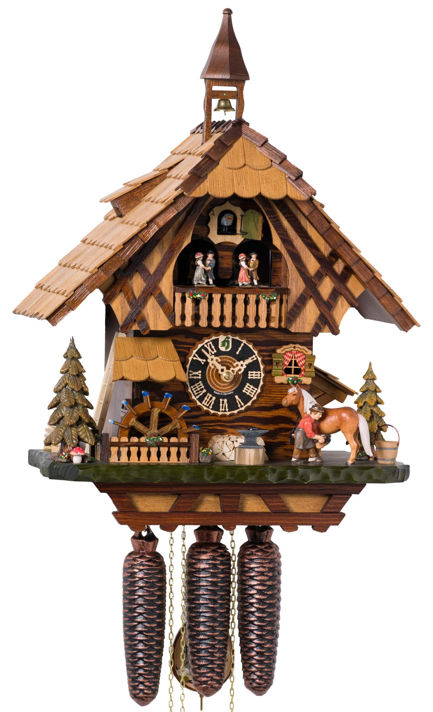 Cuckoo Clock Black Forest house with Blacksmith - 86219T