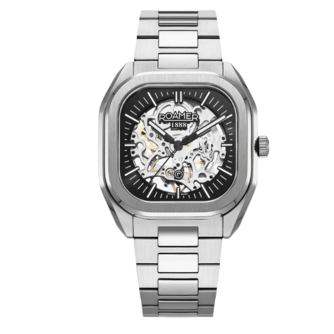 Roamer Mechano Men's Skeleton Watch (Black & Silver) - 985986-41-85-20